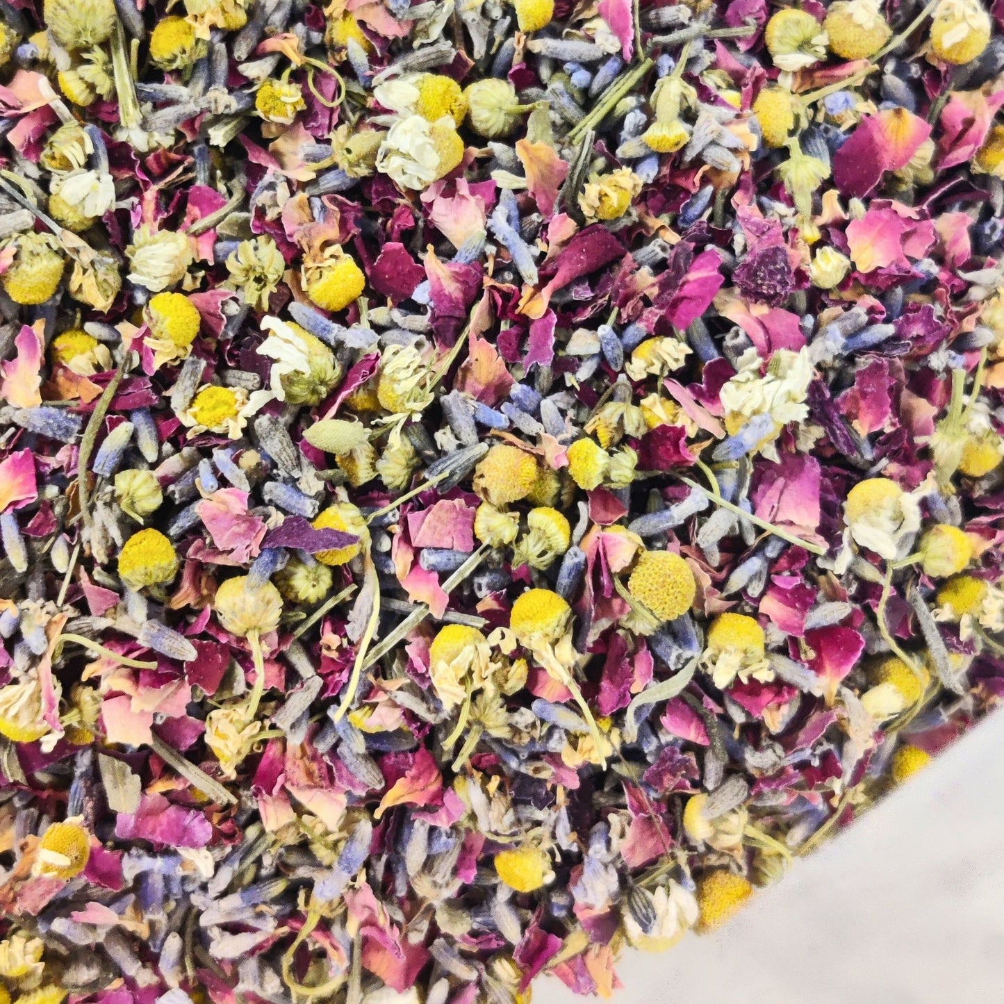 Better Sleep and Calming Herbal Tea | Sleep & Calm Herbal Tea | Chamomile, Lavender, Tulsi & Rose Herbal Blend