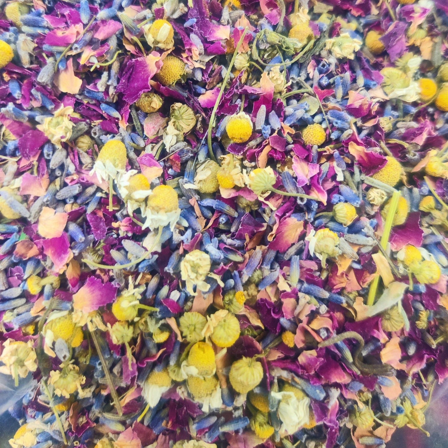 Better Sleep and Calming Herbal Tea | Sleep & Calm Herbal Tea | Chamomile, Lavender, Tulsi & Rose Herbal Blend