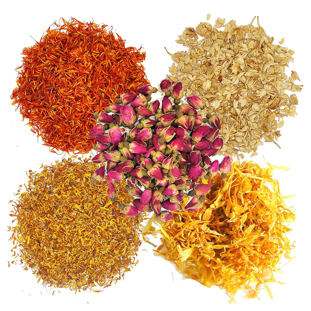 15g-15g Flowers Combo | 5 Dried Flowers | Pack Combo of 5 Dried edible flowers