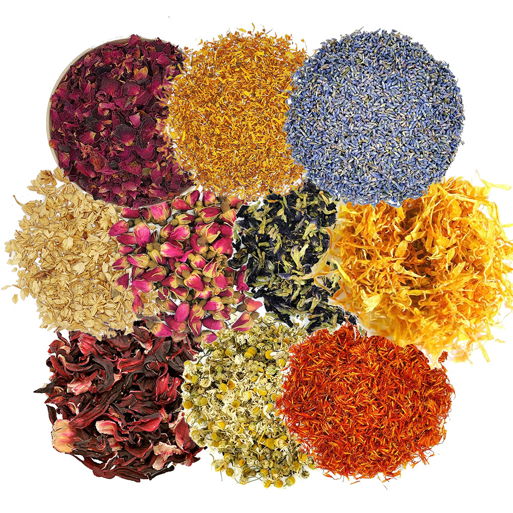 10 Flowers Combo | 10 Dried Flowers | Pack Combo of 10 Dried edible flowers