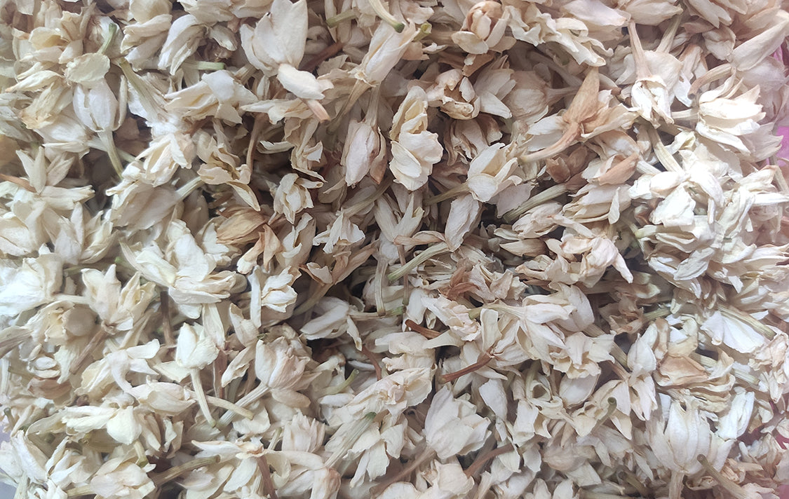 Jasmine Flower (Dried) - Chameli Phool - Jasminum Sambac - Mogra Phool - Bela