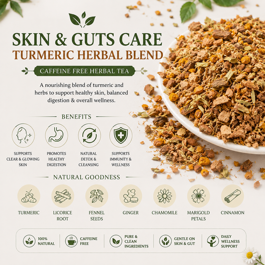 Skin and Guts Care Turmeric Herbal Blend |  Caffeine Free Herbal Tea