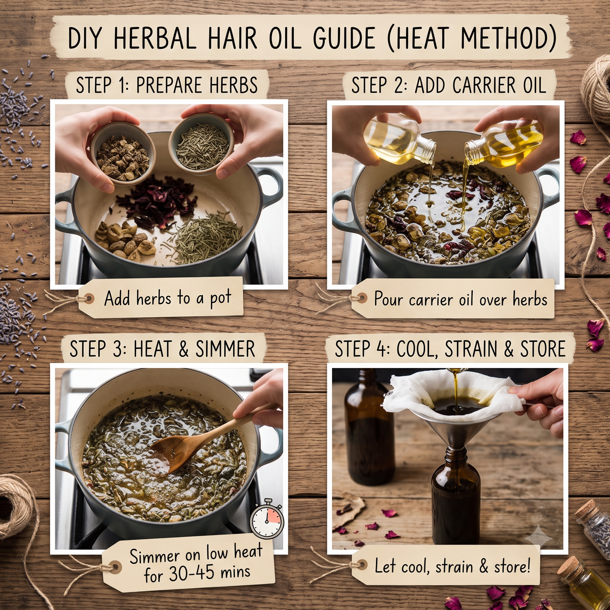 100g DIY Hair Oil Kit – Mix of 15 Natural Herbs & Seeds | Includes Rosemary, Amla, Bhringraj, Hibiscus, Kalonji & Methi Dana | Raw Herbal Blend for Hair Growth, Scalp Care & Strength