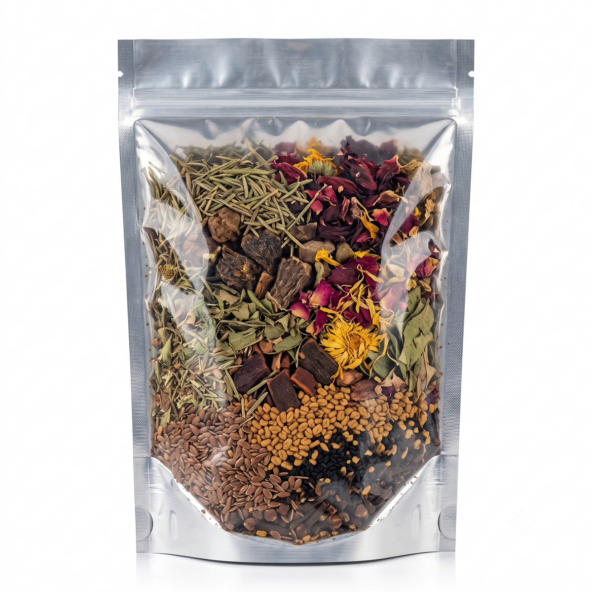100g DIY Hair Oil Kit – Mix of 15 Natural Herbs & Seeds | Includes Rosemary, Amla, Bhringraj, Hibiscus, Kalonji & Methi Dana | Raw Herbal Blend for Hair Growth, Scalp Care & Strength