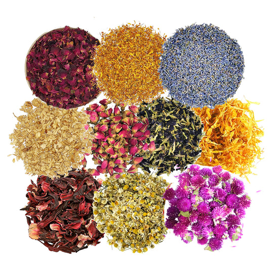 10 Flowers Combo | 10 Dried Flowers  | Pack Combo of 10 Dried edible flowers