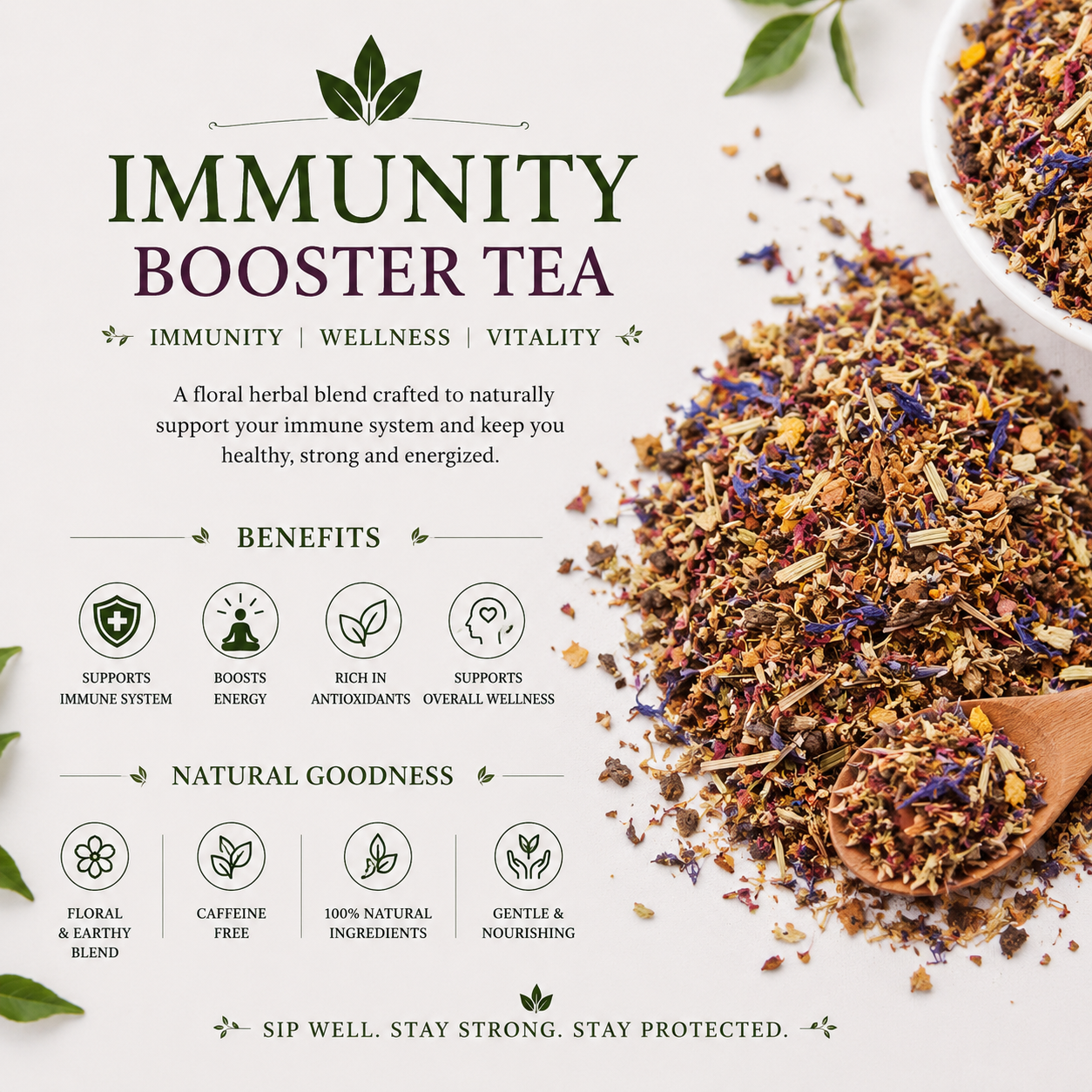 Immunity Booster Tea | Immunity Herbal Booster Tea | Floral Tea blends with